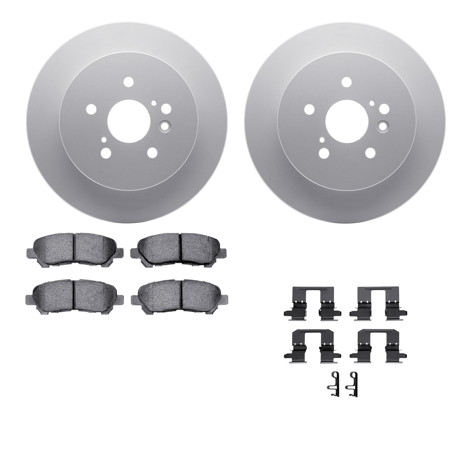 DYN 4512-76185 DFC GEOSPEC Coated Rotors with 5000 Brake Pads - Ceramic and Hardware
