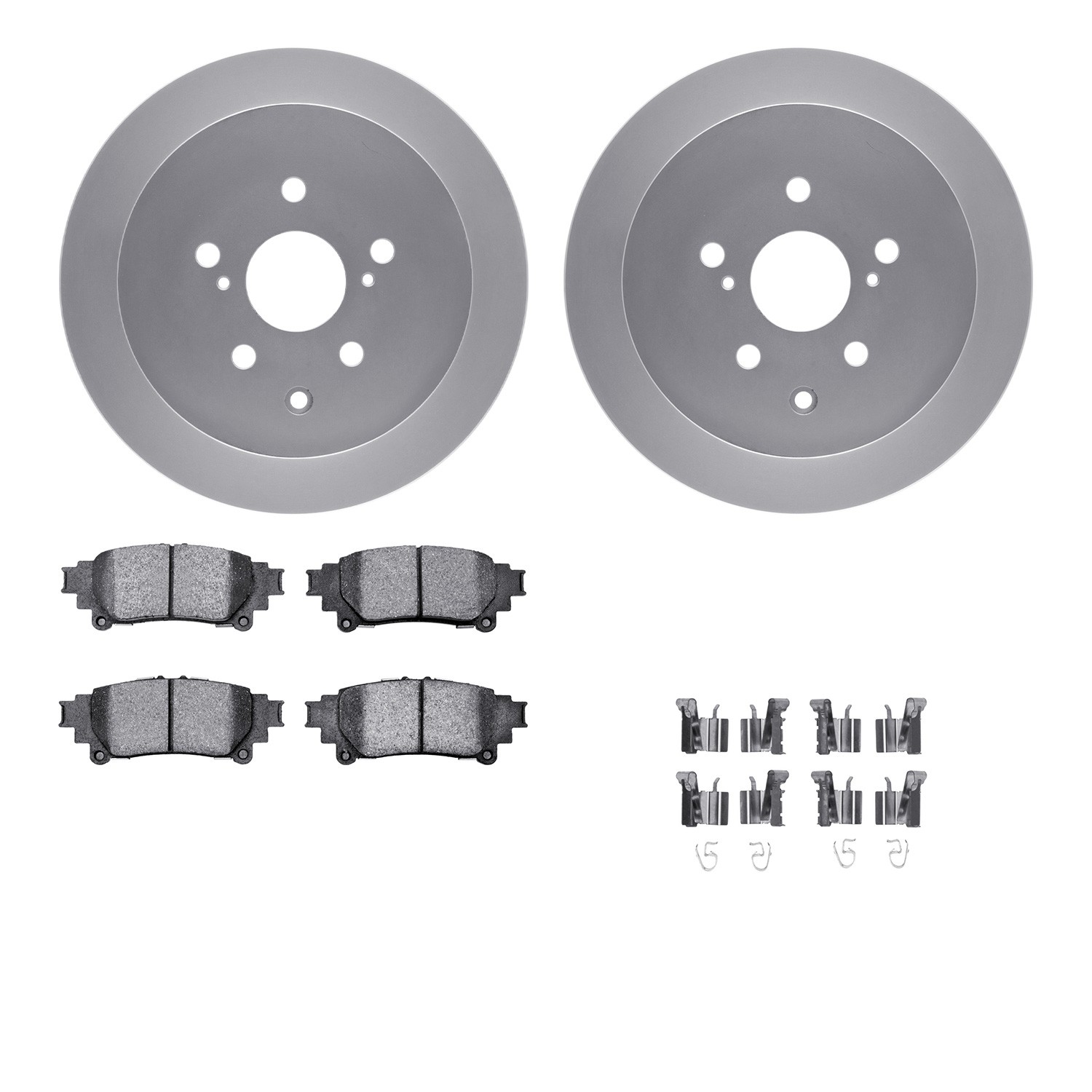 DYN-4512-76187 DFC GEOSPEC Coated Rotors with 5000 Brake Pads - Ceramic and Hardware