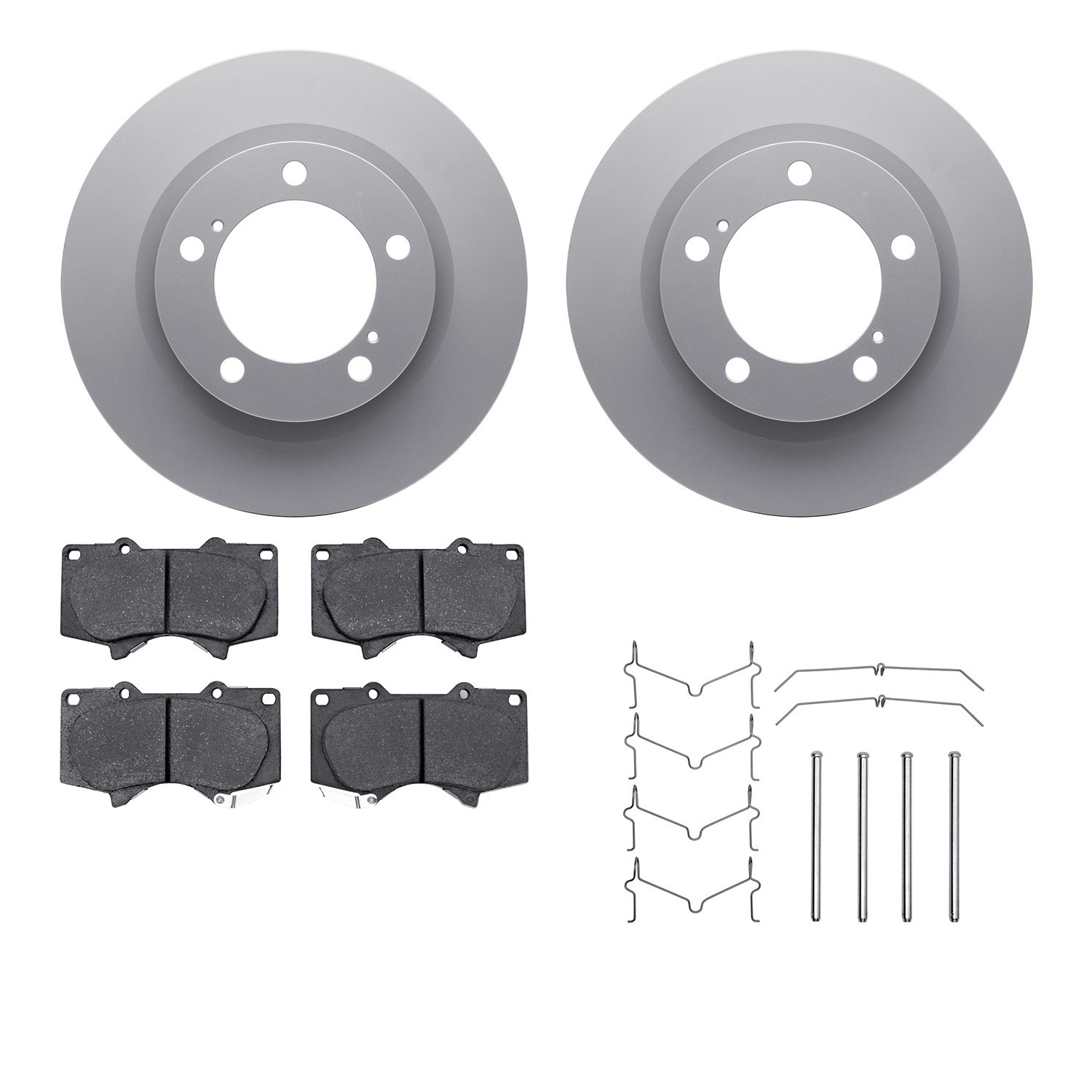 DYN-4512-76188 DFC GEOSPEC Coated Rotors with 5000 Brake Pads - Ceramic and Hardware