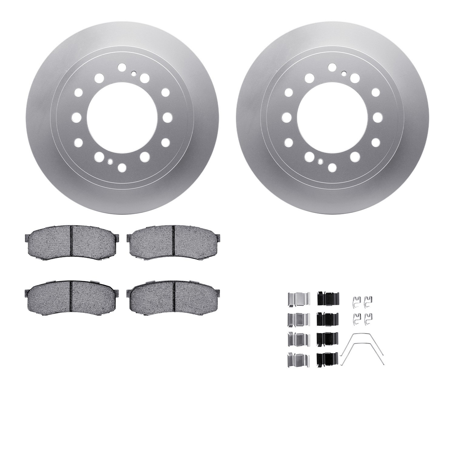 DYN-4512-76189 DFC GEOSPEC Coated Rotors with 5000 Brake Pads - Ceramic and Hardware