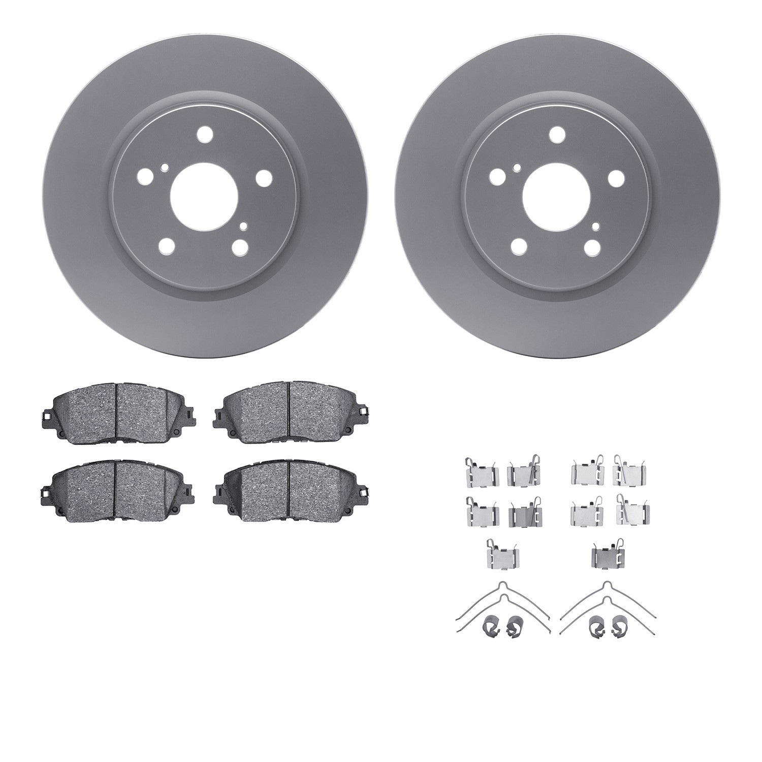 DYN-4512-76194 DFC GEOSPEC Coated Rotors with 5000 Brake Pads - Ceramic and Hardware