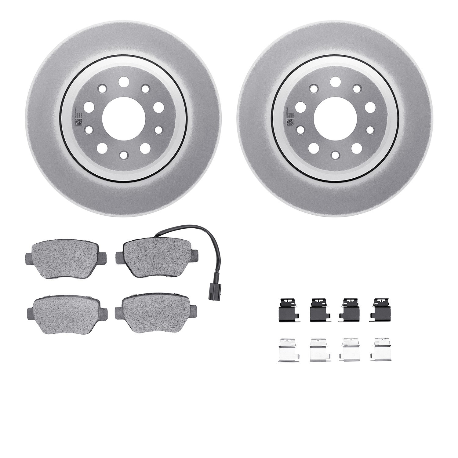 DYN 4512-79005 DFC GEOSPEC Coated Rotors with 5000 Brake Pads - Ceramic and Hardware