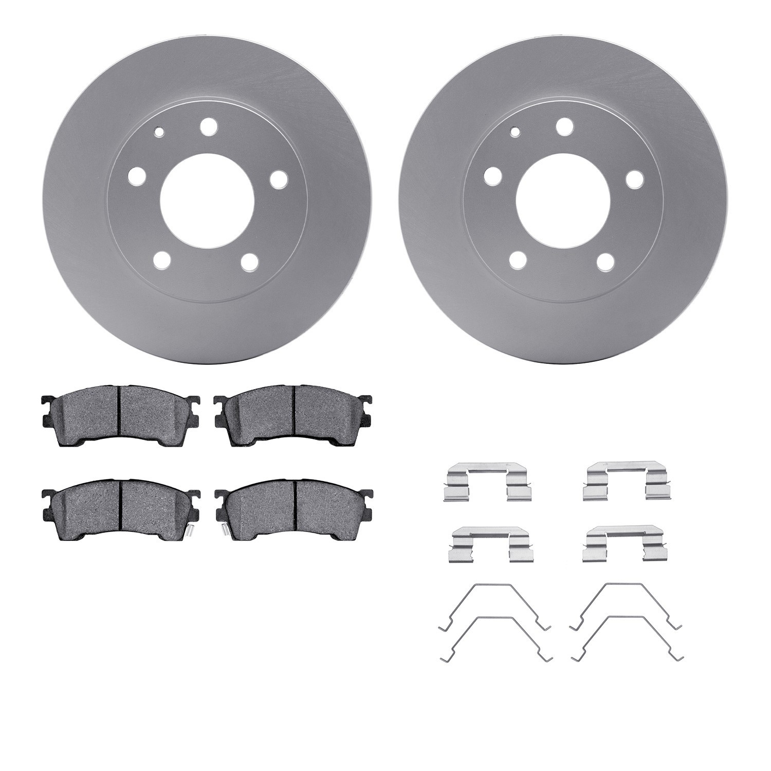 DYN 4512-80054 DFC GEOSPEC Coated Rotors with 5000 Brake Pads - Ceramic and Hardware