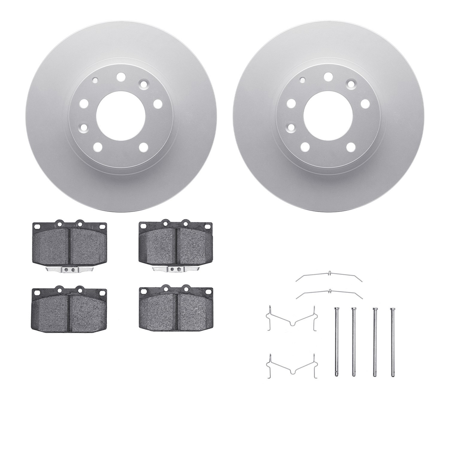 DYN 4512-80058 DFC GEOSPEC Coated Rotors with 5000 Brake Pads - Ceramic and Hardware