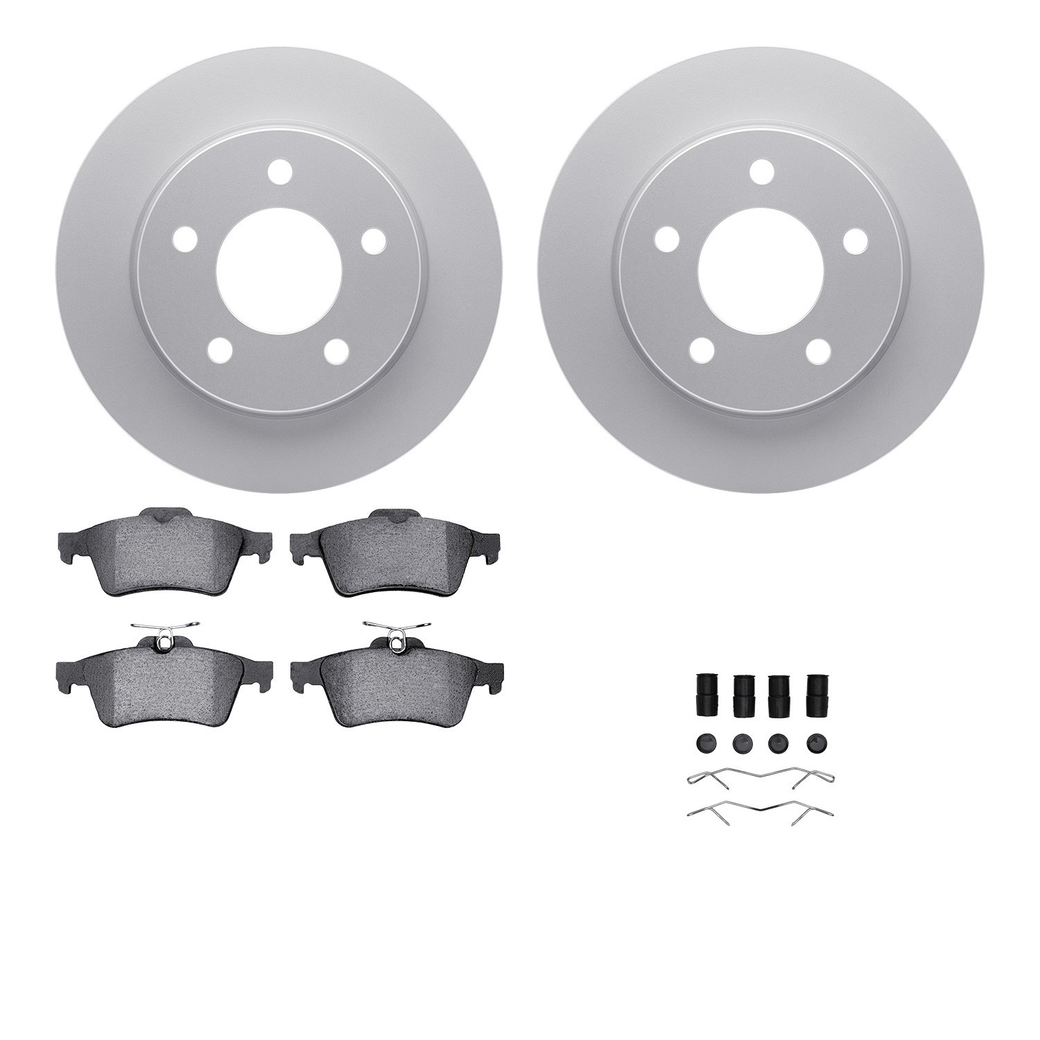 DYN-4512-80062 DFC GEOSPEC Coated Rotors with 5000 Brake Pads - Ceramic and Hardware