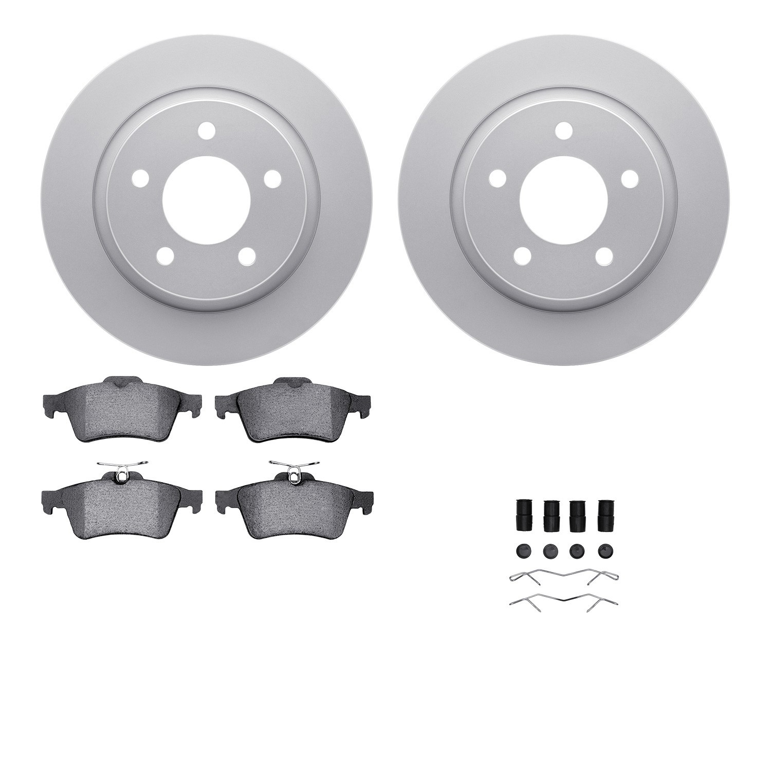 DYN-4512-80064 DFC GEOSPEC Coated Rotors with 5000 Brake Pads - Ceramic and Hardware