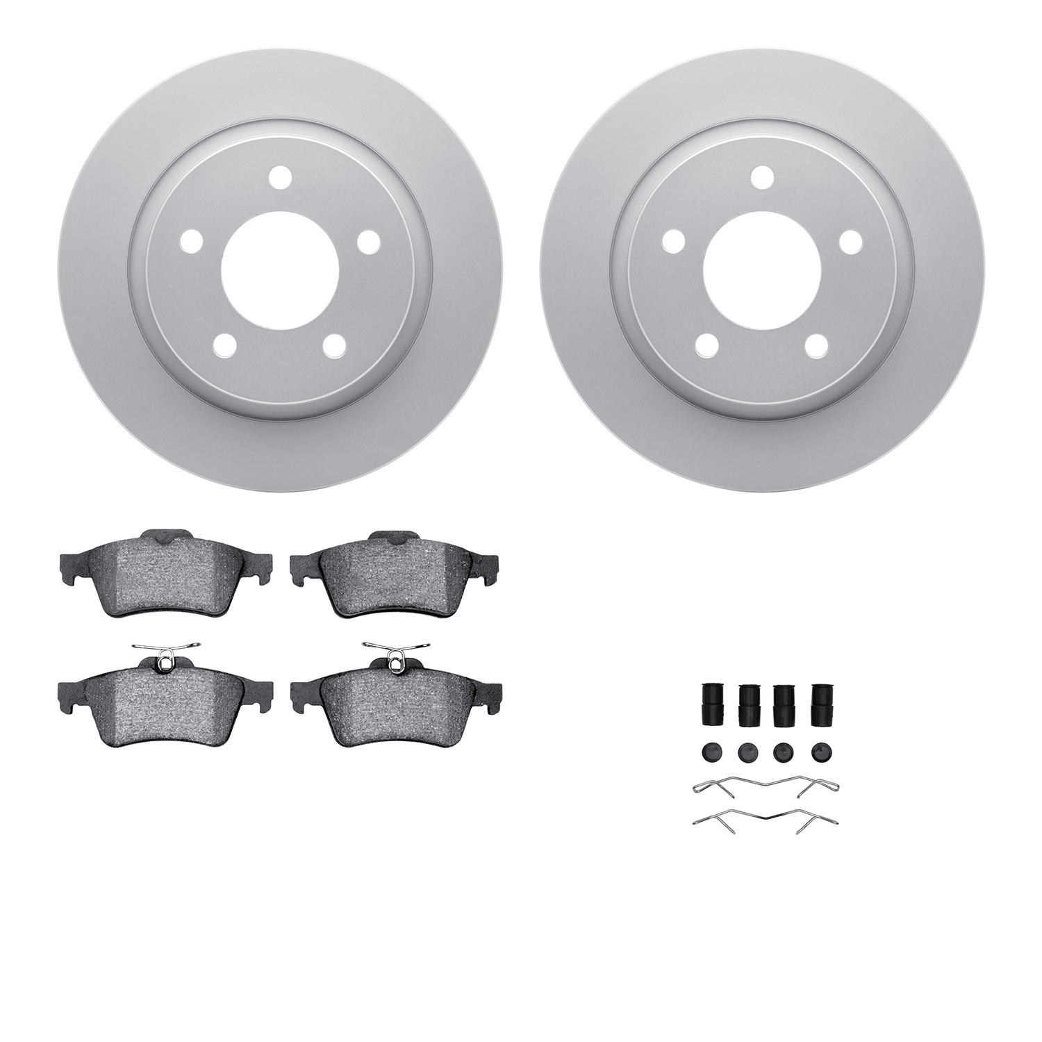 DYN 4512-80065 DFC GEOSPEC Coated Rotors with 5000 Brake Pads - Ceramic and Hardware
