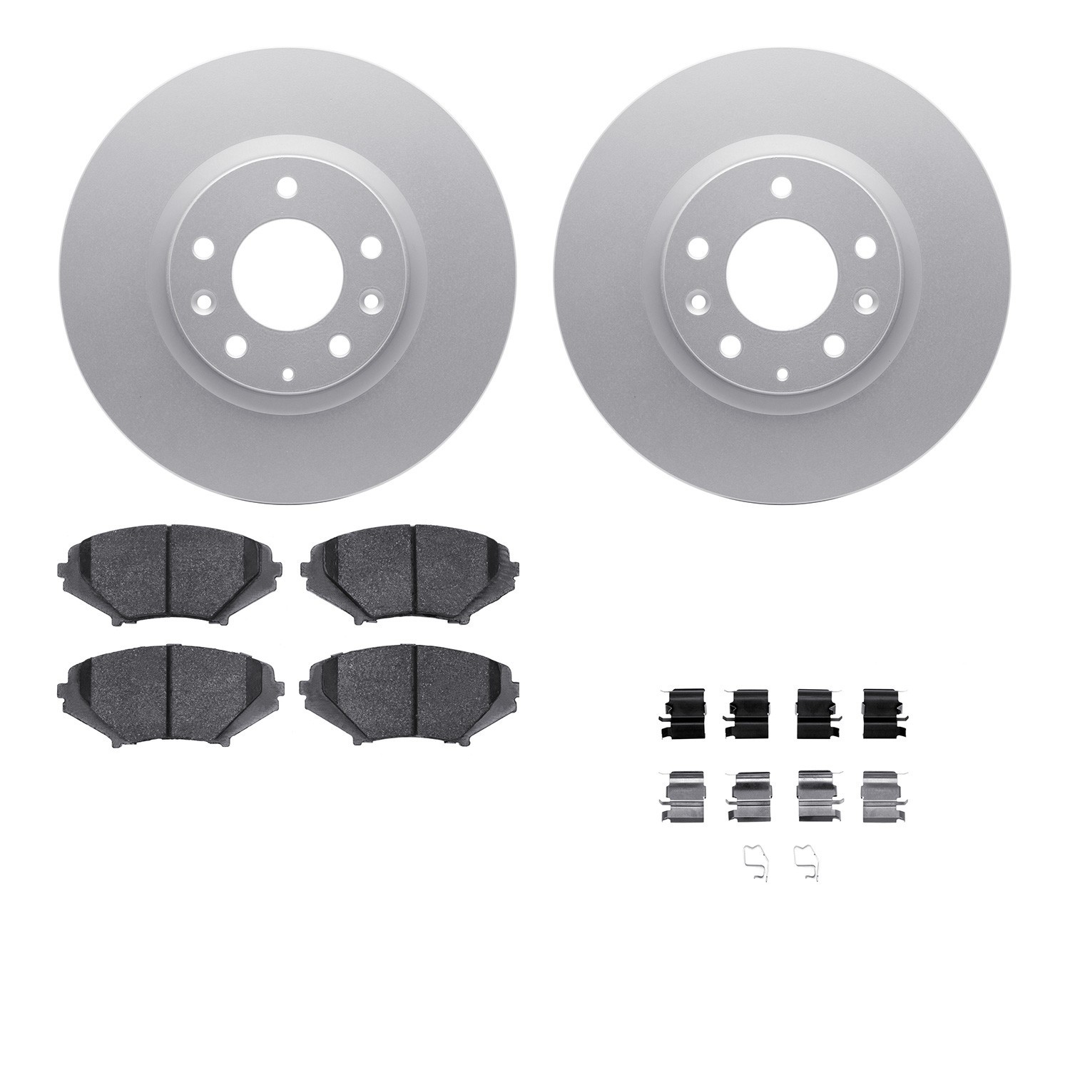 DYN 4512-80069 DFC GEOSPEC Coated Rotors with 5000 Brake Pads - Ceramic and Hardware