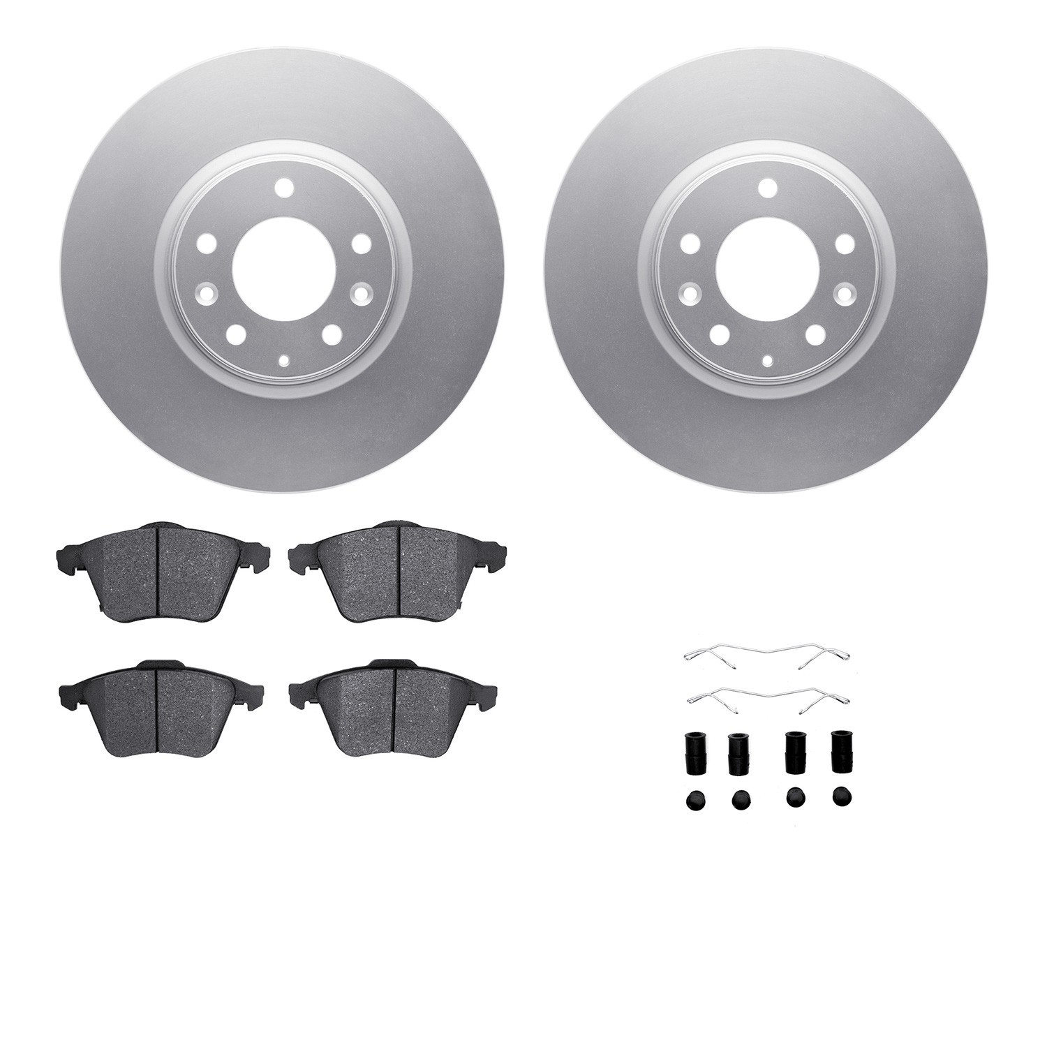 DYN 4512-80072 DFC GEOSPEC Coated Rotors with 5000 Brake Pads - Ceramic and Hardware