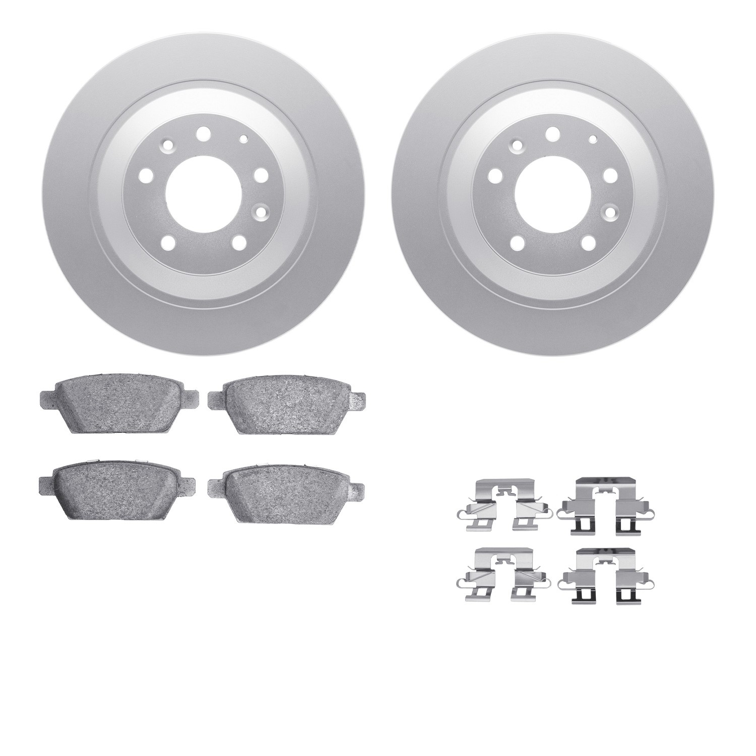 DYN 4512-80073 DFC GEOSPEC Coated Rotors with 5000 Brake Pads - Ceramic and Hardware