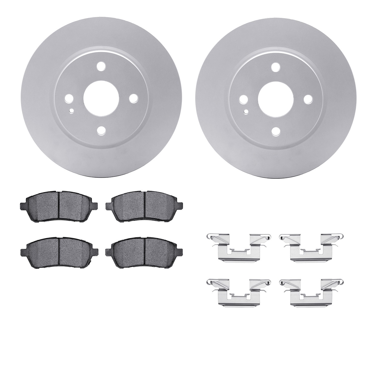 DYN 4512-80078 DFC GEOSPEC Coated Rotors with 5000 Brake Pads - Ceramic and Hardware