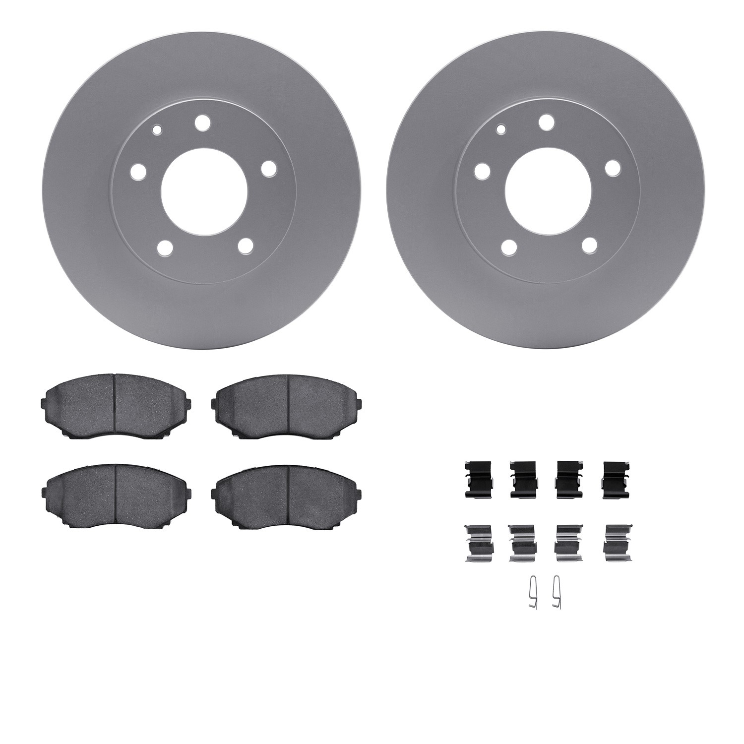 DYN 4512-80084 DFC GEOSPEC Coated Rotors with 5000 Brake Pads - Ceramic and Hardware