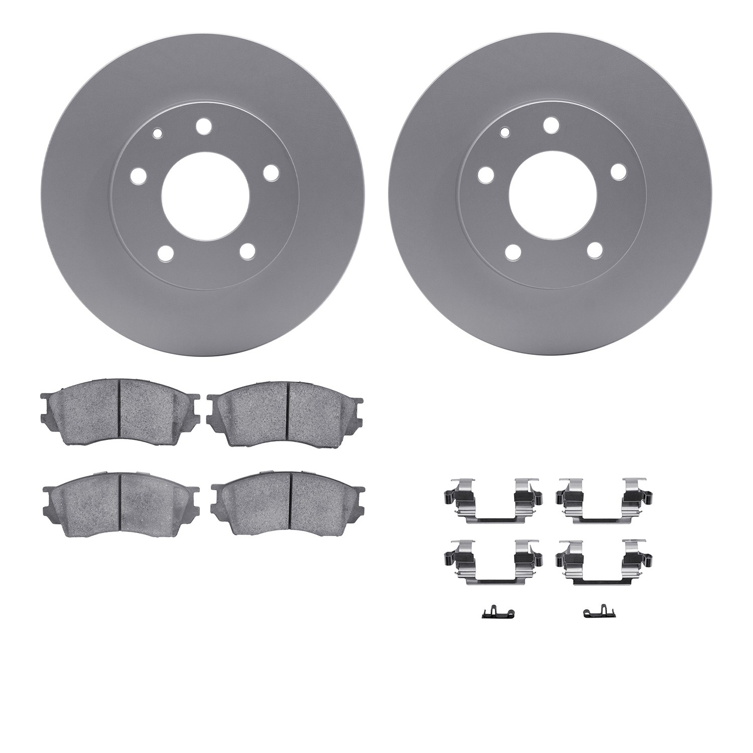 DYN 4512-80085 DFC GEOSPEC Coated Rotors with 5000 Brake Pads - Ceramic and Hardware