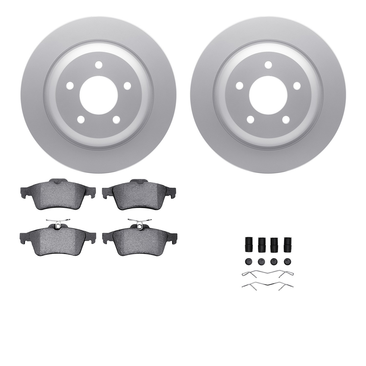 DYN-4512-80086 DFC GEOSPEC Coated Rotors with 5000 Brake Pads - Ceramic and Hardware