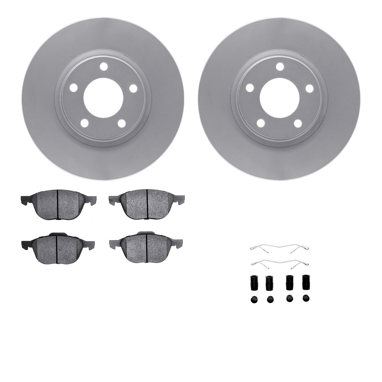 DYN-4512-80089 DFC GEOSPEC Coated Rotors with 5000 Brake Pads - Ceramic and Hardware