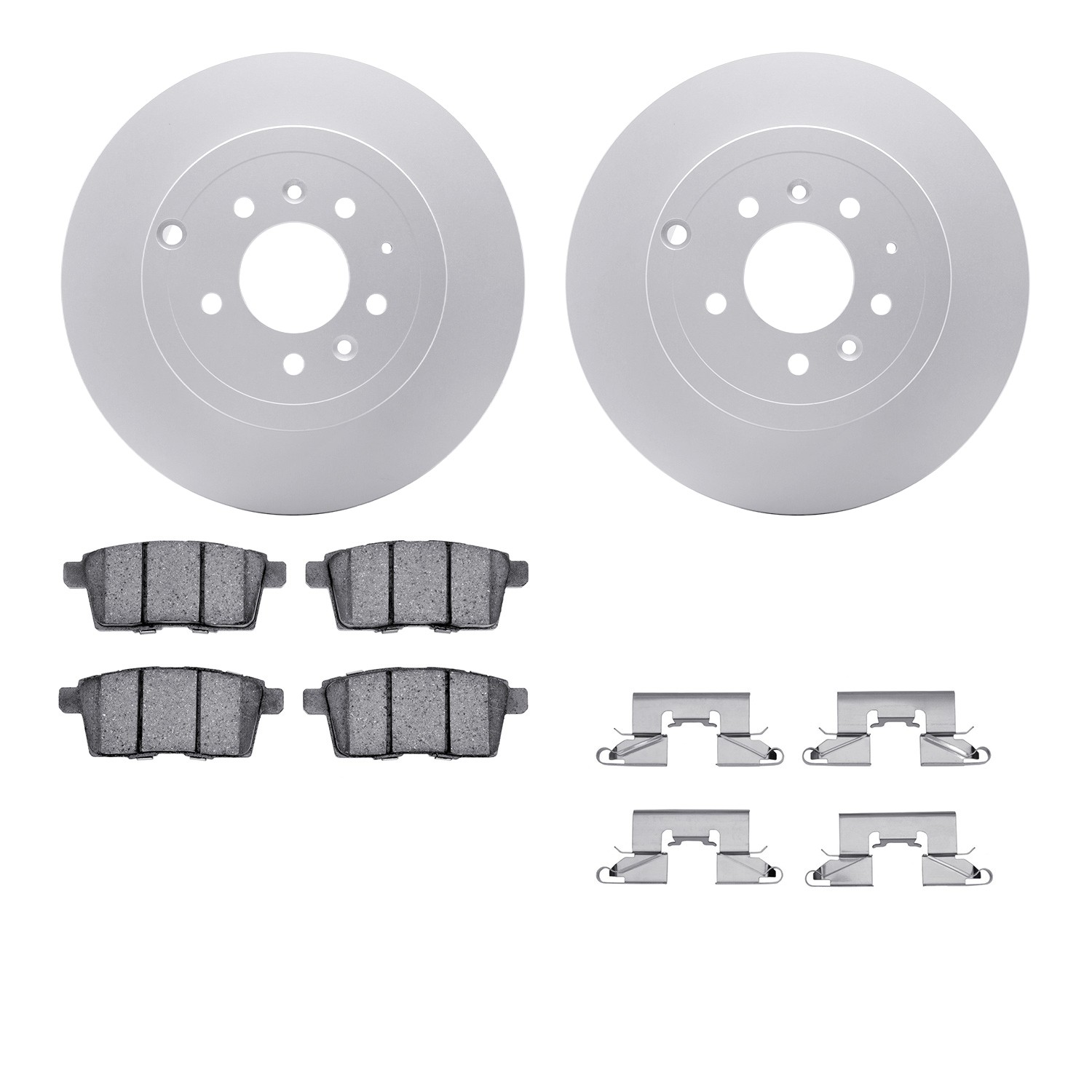 DYN 4512-80094 DFC GEOSPEC Coated Rotors with 5000 Brake Pads - Ceramic and Hardware