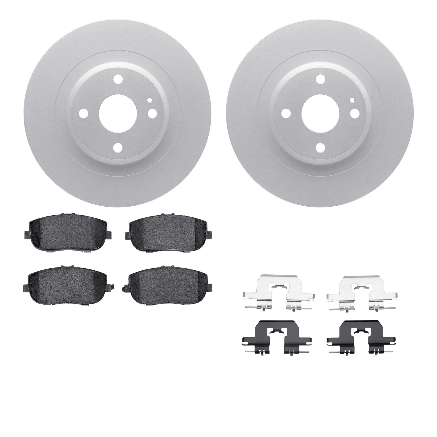 DYN 4512-80101 DFC GEOSPEC Coated Rotors with 5000 Brake Pads - Ceramic and Hardware