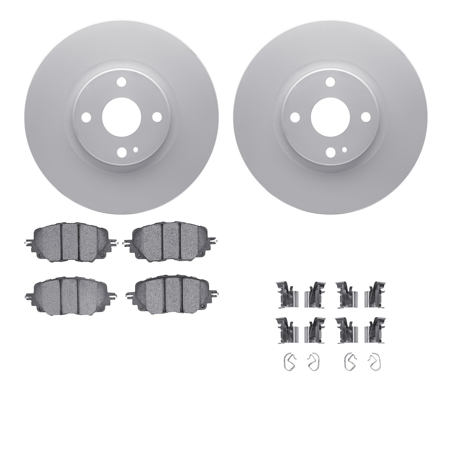 DYN 4512-80103 DFC GEOSPEC Coated Rotors with 5000 Brake Pads - Ceramic and Hardware