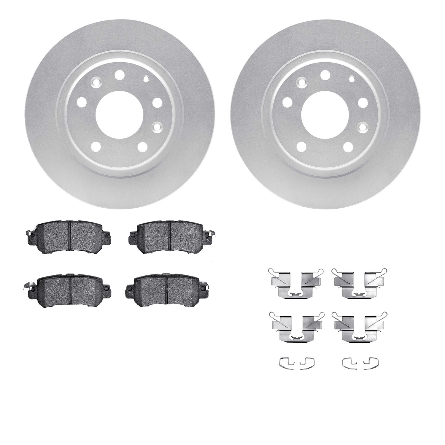 DYN 4512-80104 DFC GEOSPEC Coated Rotors with 5000 Brake Pads - Ceramic and Hardware
