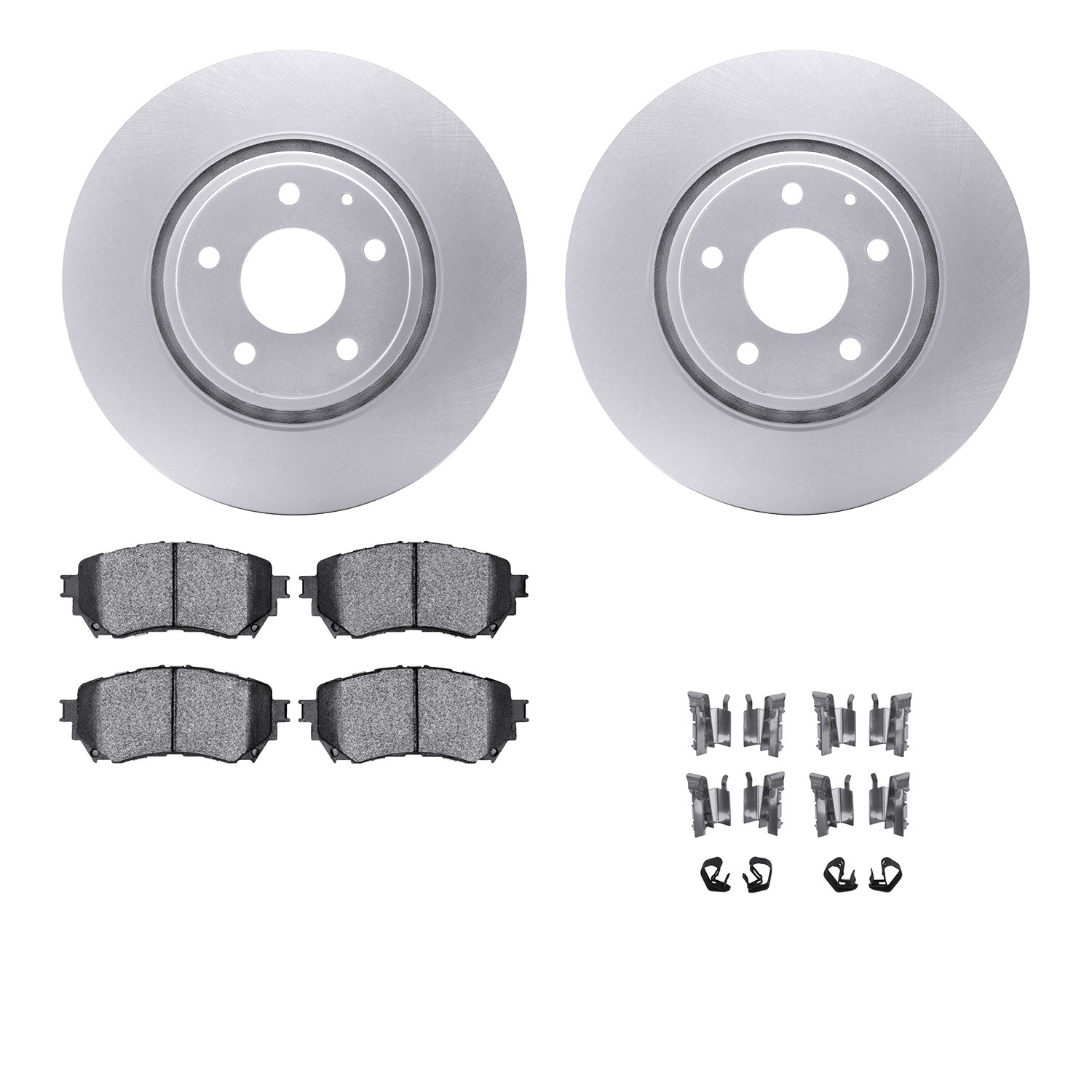 DYN 4512-80109 DFC GEOSPEC Coated Rotors with 5000 Brake Pads - Ceramic and Hardware