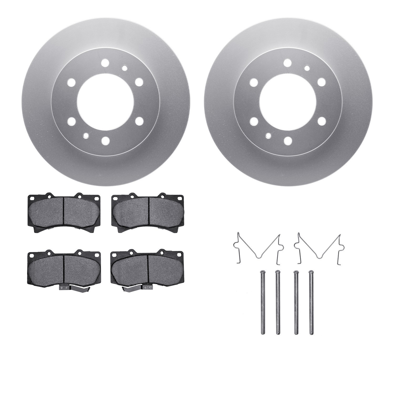 DYN 4512-93003 DFC GEOSPEC Coated Rotors with 5000 Brake Pads - Ceramic and Hardware