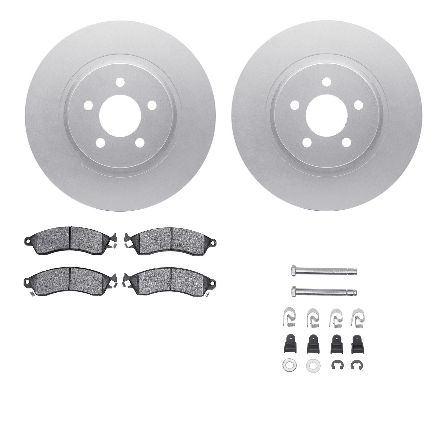 DYN 4512-99004 DFC GEOSPEC Coated Rotors with 5000 Brake Pads - Ceramic and Hardware