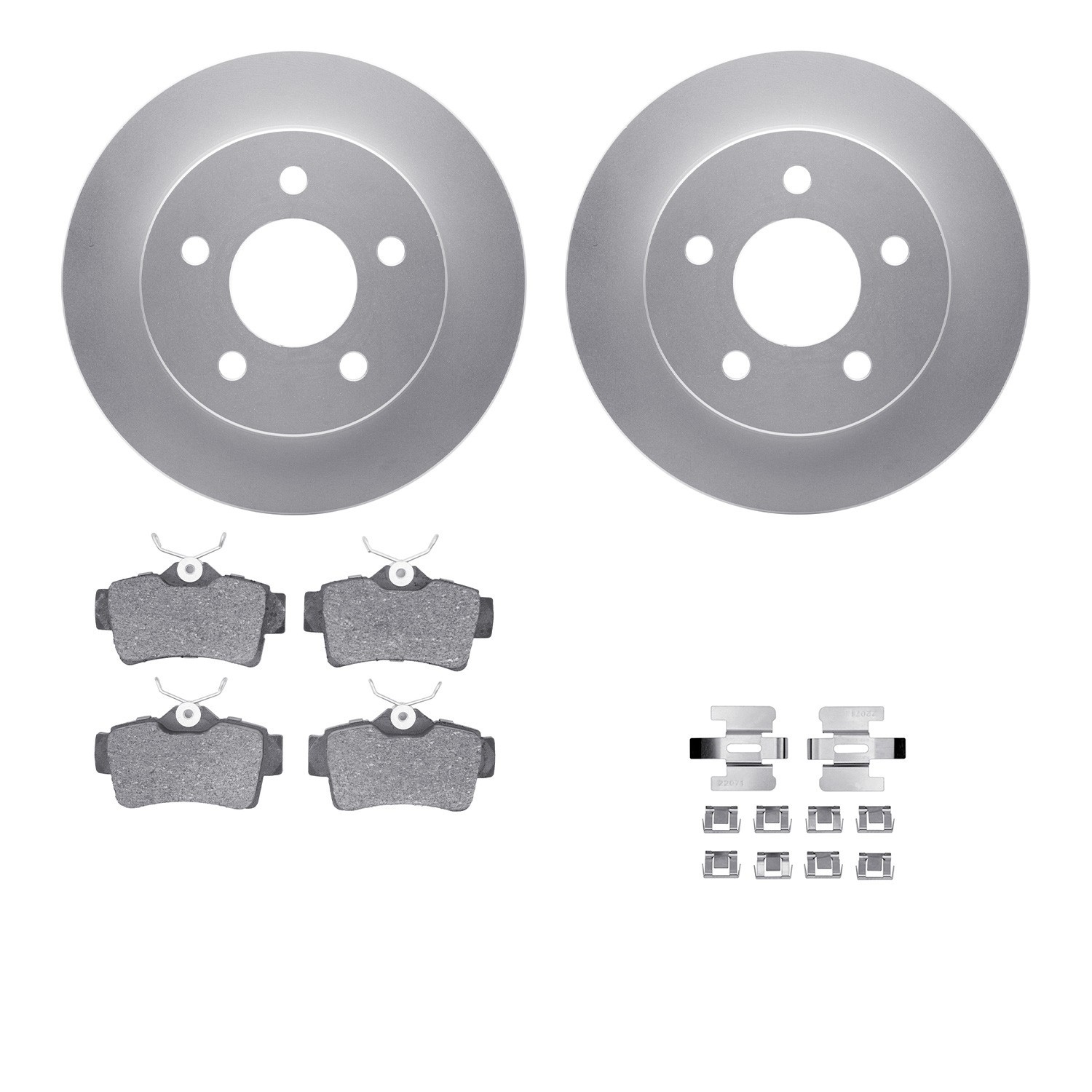 DYN 4512-99019 DFC GEOSPEC Coated Rotors with 5000 Brake Pads - Ceramic and Hardware