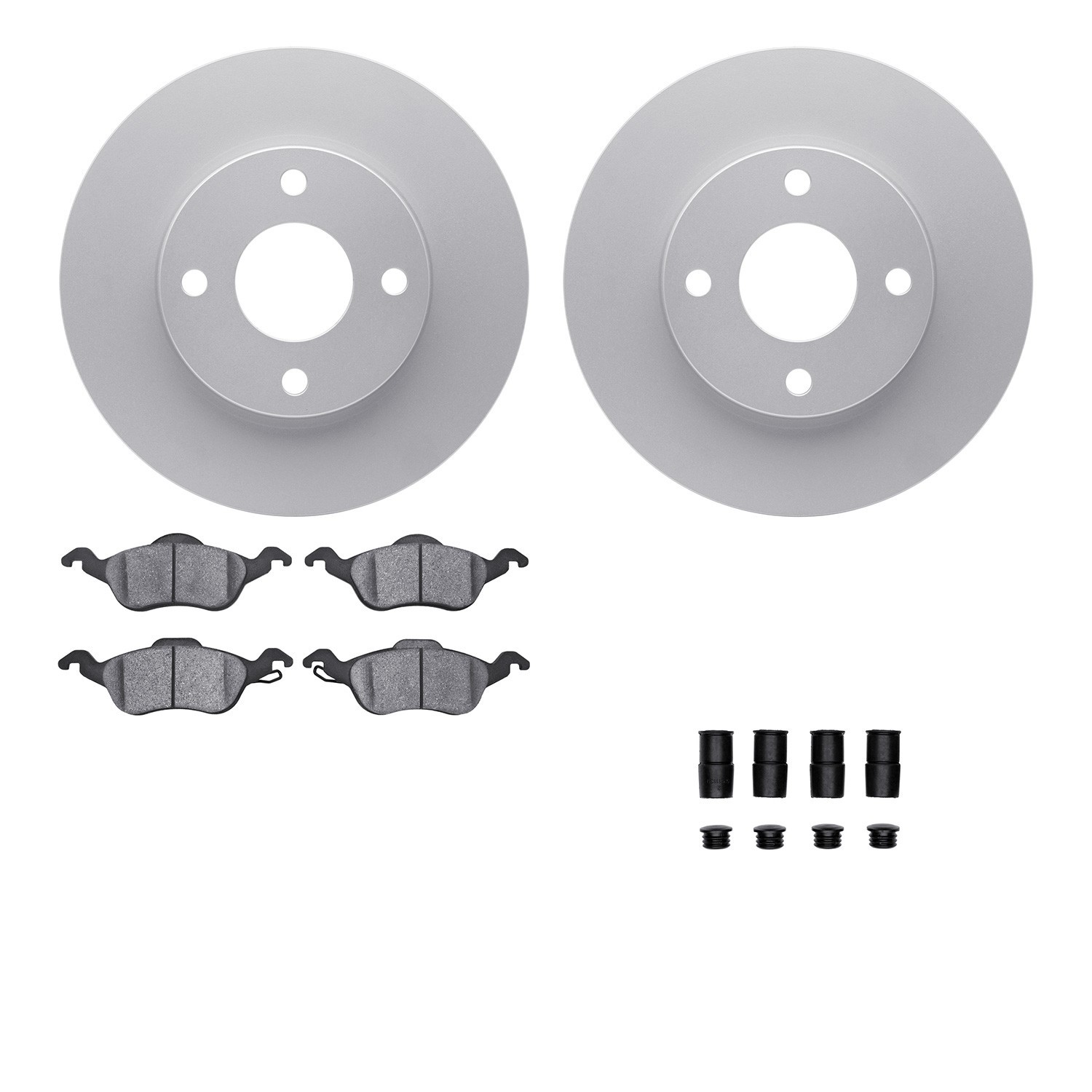 DYN 4512-99027 DFC GEOSPEC Coated Rotors with 5000 Brake Pads - Ceramic and Hardware