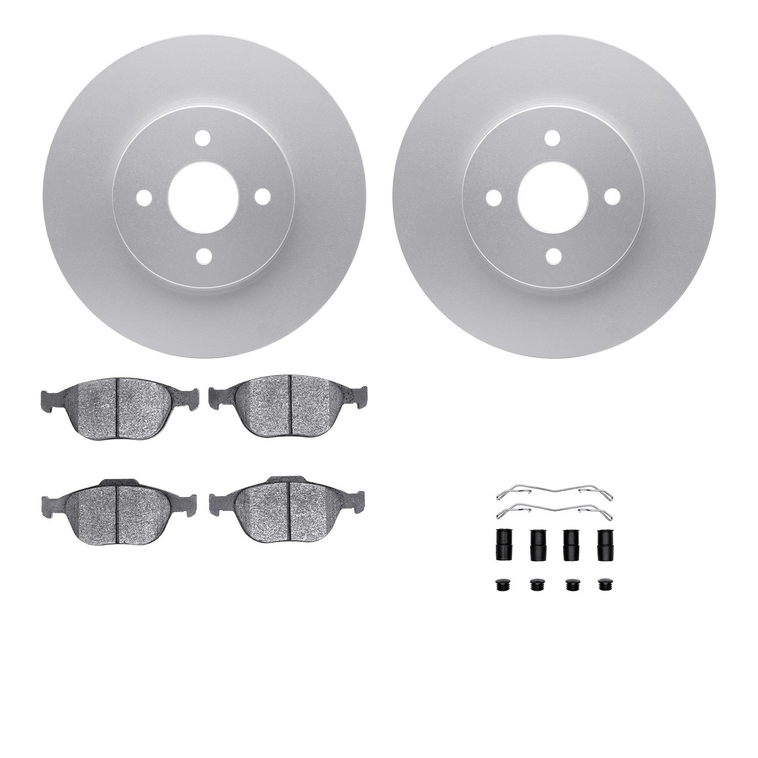 DYN 4512-99030 DFC GEOSPEC Coated Rotors with 5000 Brake Pads - Ceramic and Hardware