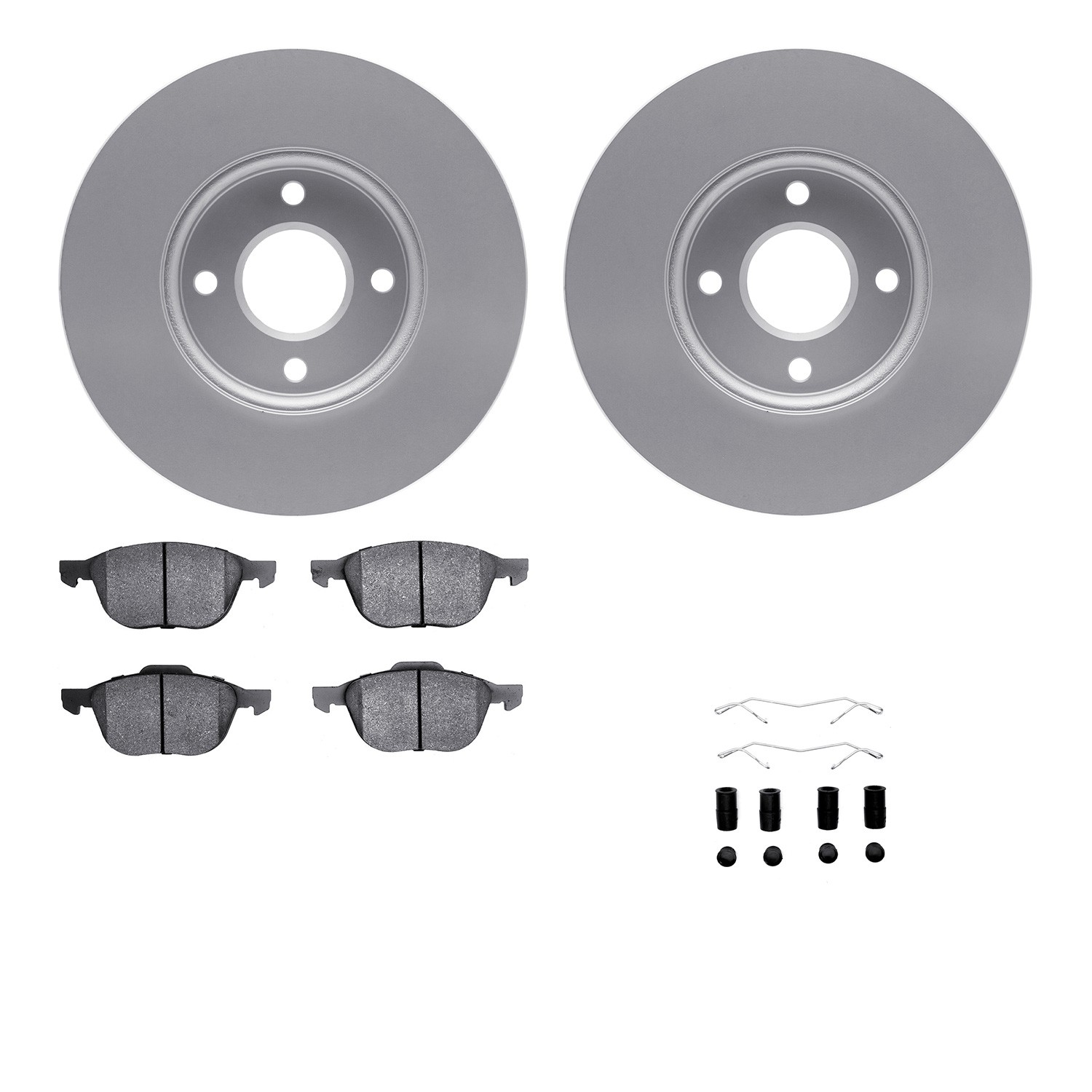 DYN 4512-99033 DFC GEOSPEC Coated Rotors with 5000 Brake Pads - Ceramic and Hardware