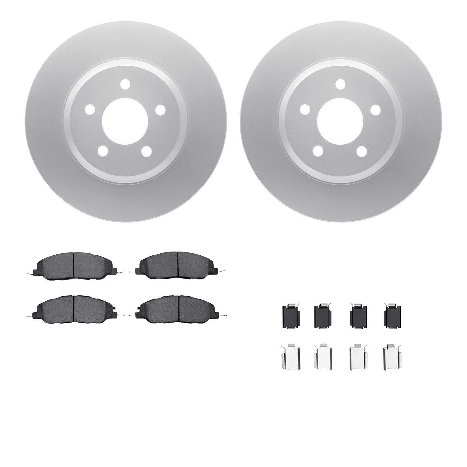 DYN 4512-99037 DFC GEOSPEC Coated Rotors with 5000 Brake Pads - Ceramic and Hardware