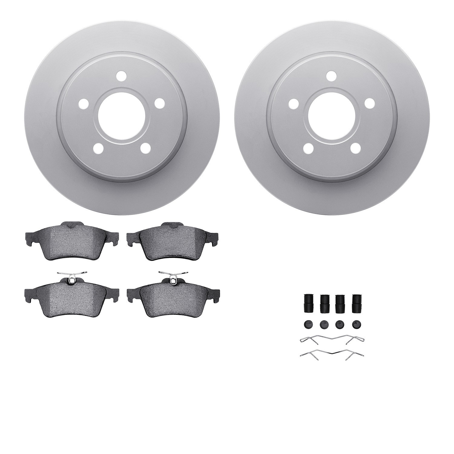 DYN-4512-99058 DFC GEOSPEC Coated Rotors with 5000 Brake Pads - Ceramic and Hardware