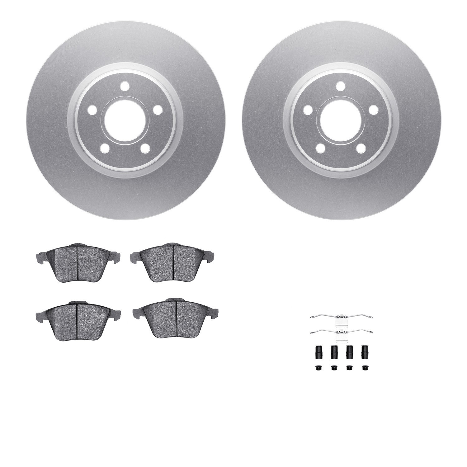 DYN 4512-99067 DFC GEOSPEC Coated Rotors with 5000 Brake Pads - Ceramic and Hardware
