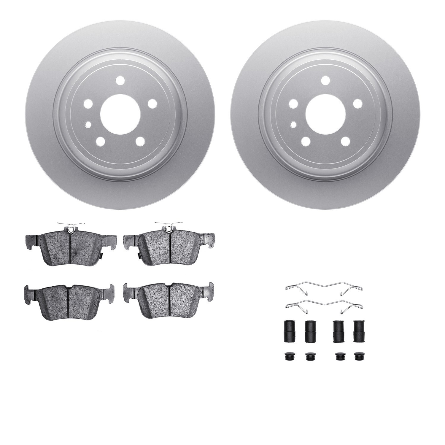 DYN 4512-99070 DFC GEOSPEC Coated Rotors with 5000 Brake Pads - Ceramic and Hardware
