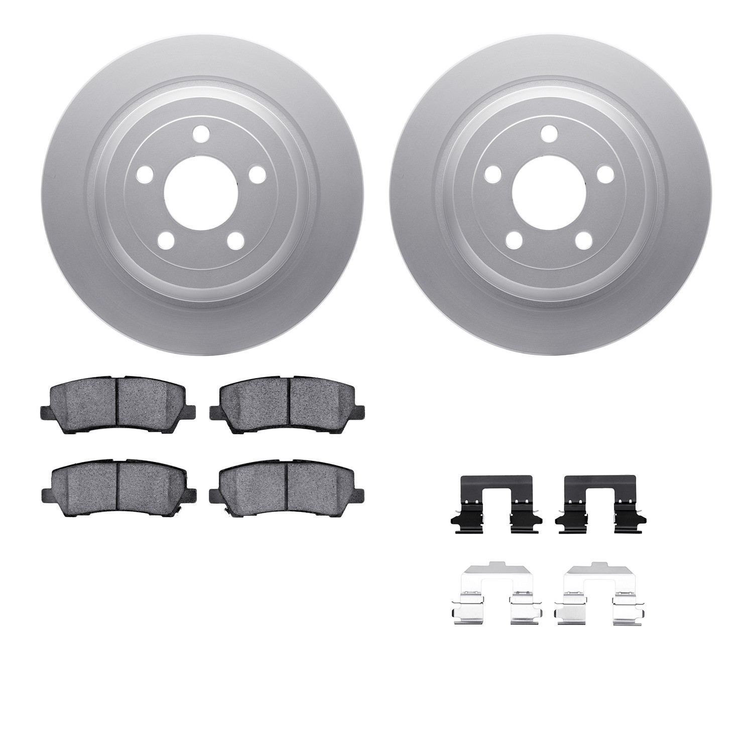 DYN 4512-99075 DFC GEOSPEC Coated Rotors with 5000 Brake Pads - Ceramic and Hardware