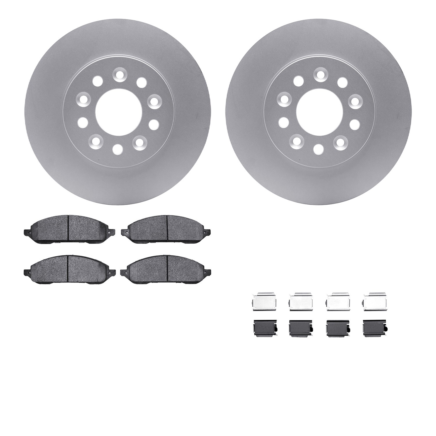 DYN 4512-99083 DFC GEOSPEC Coated Rotors with 5000 Brake Pads - Ceramic and Hardware