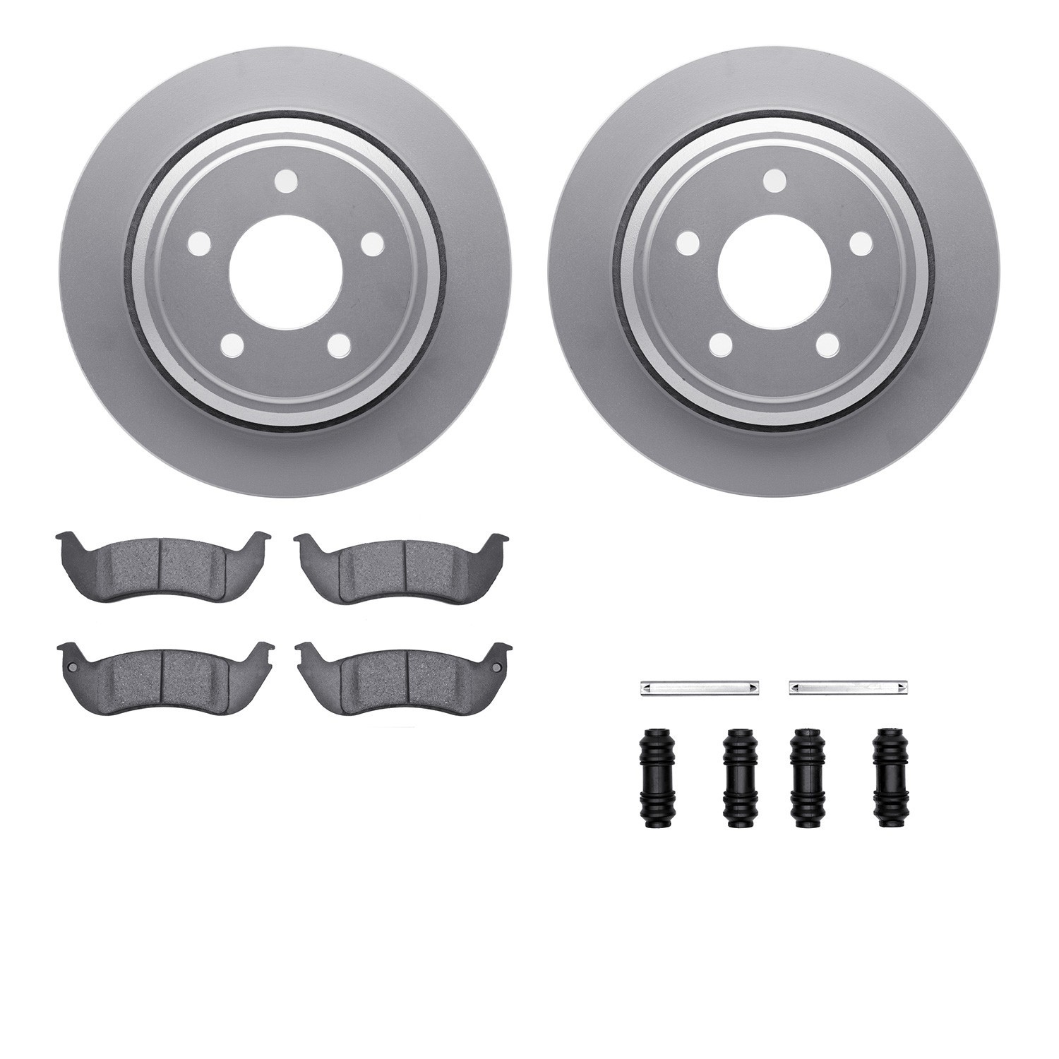 DYN 4512-99093 DFC GEOSPEC Coated Rotors with 5000 Brake Pads - Ceramic and Hardware