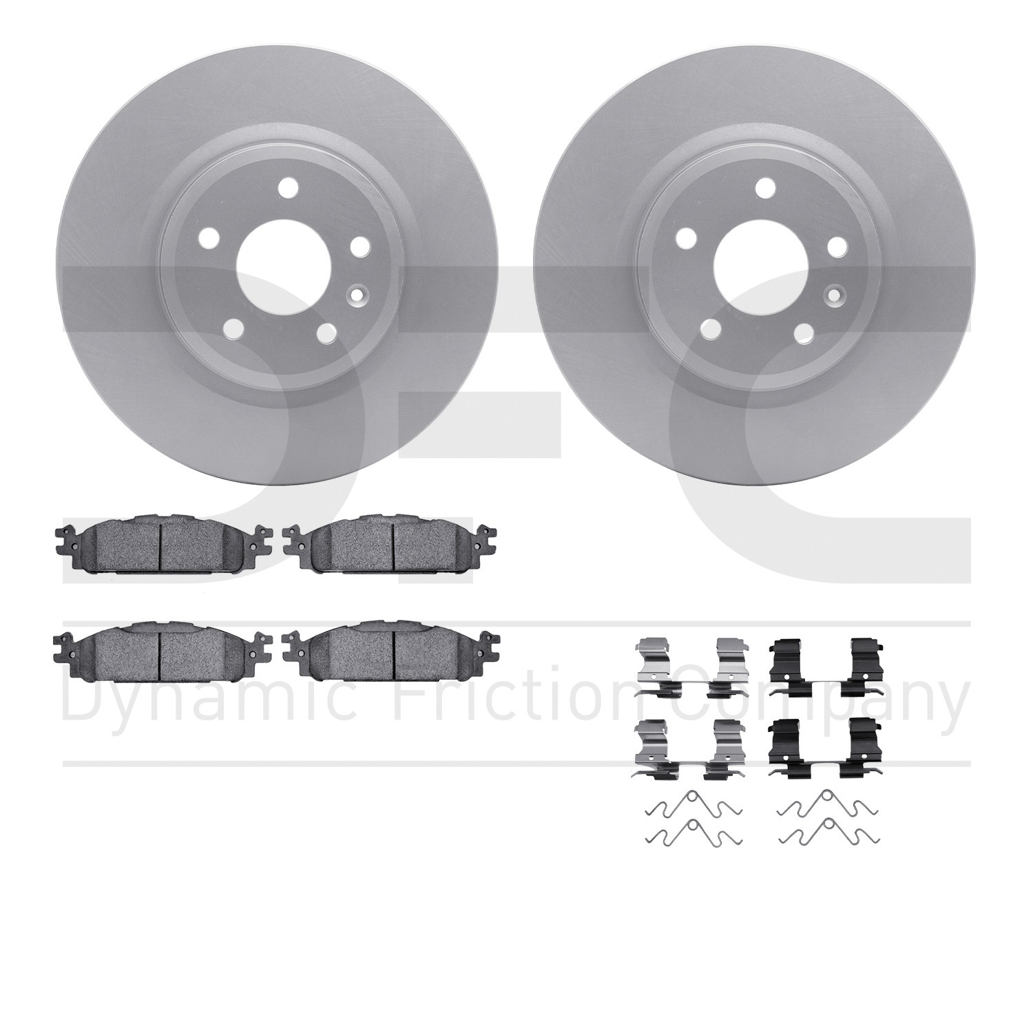 DYN 4512-99099 DFC GEOSPEC Coated Rotors with 5000 Brake Pads - Ceramic and Hardware