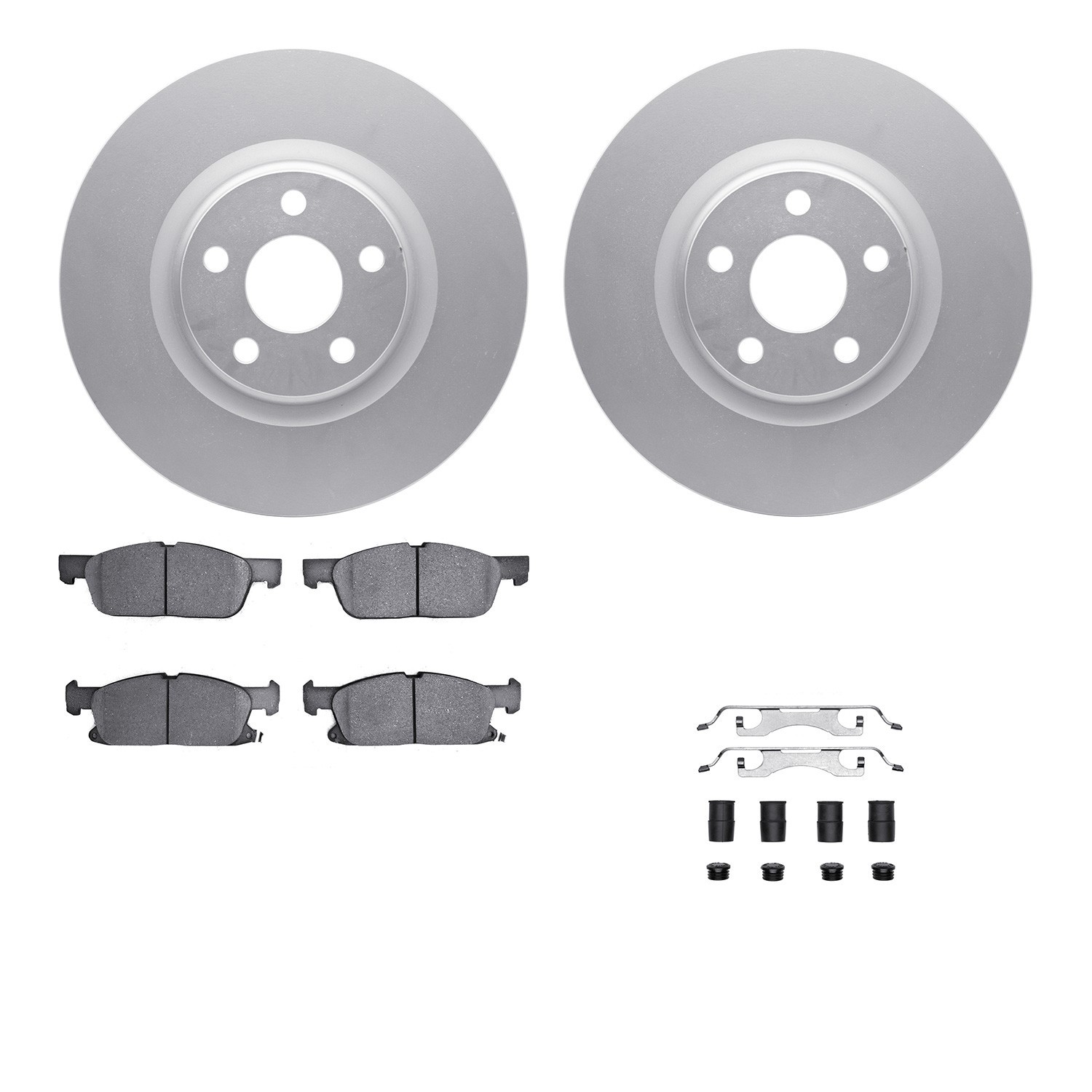 DYN 4512-99100 DFC GEOSPEC Coated Rotors with 5000 Brake Pads - Ceramic and Hardware