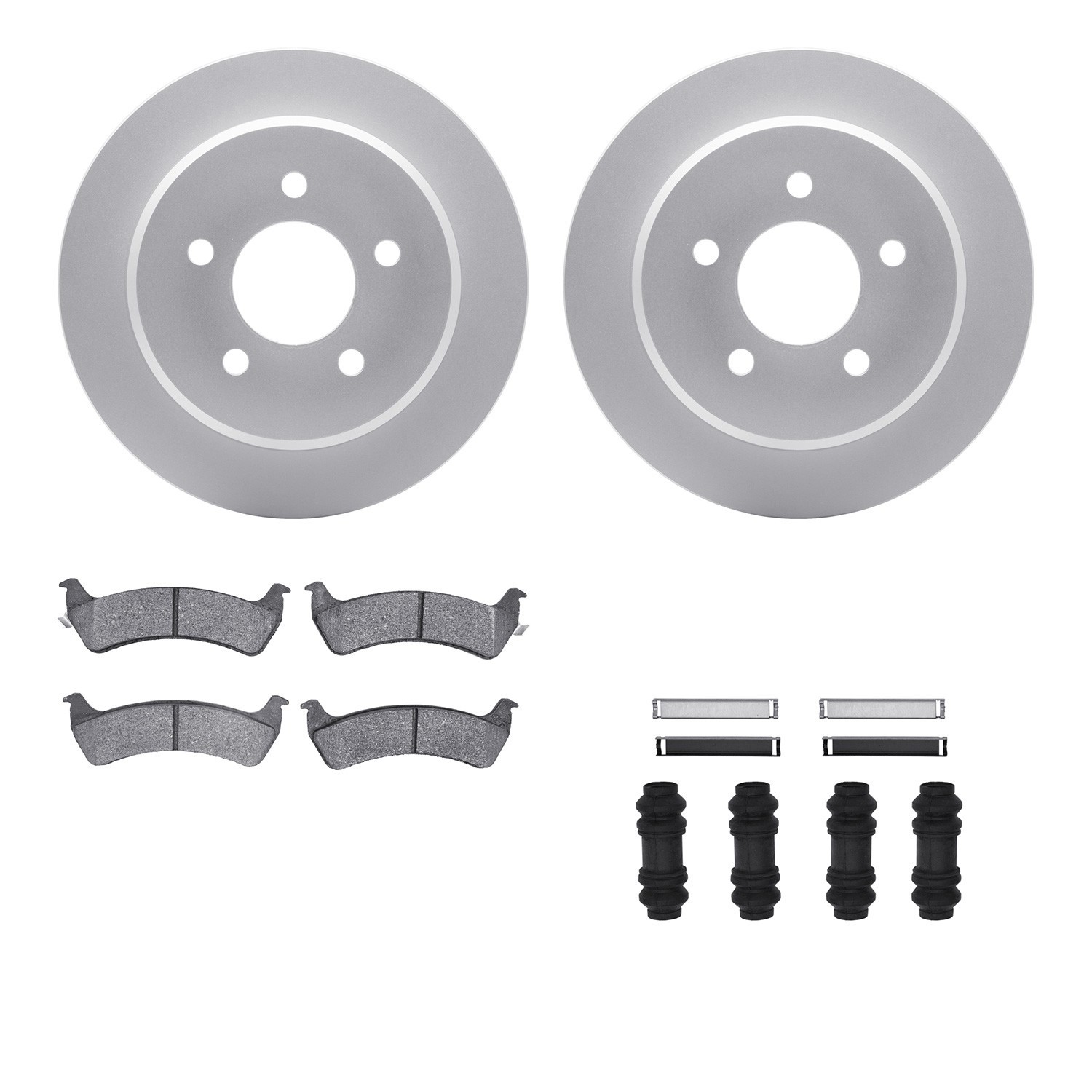 DYN 4512-99119 DFC GEOSPEC Coated Rotors with 5000 Brake Pads - Ceramic and Hardware