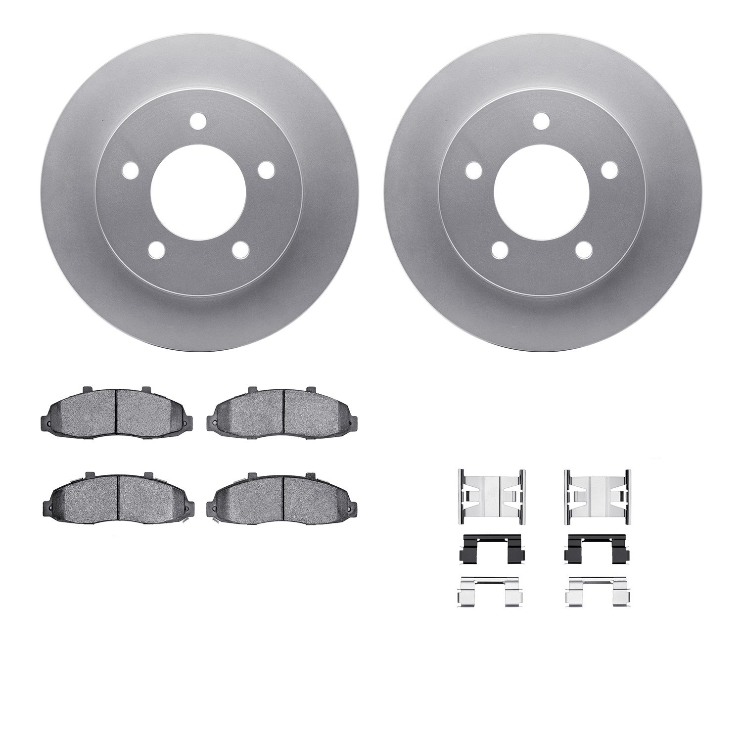 DYN 4512-99128 DFC GEOSPEC Coated Rotors with 5000 Brake Pads - Ceramic and Hardware