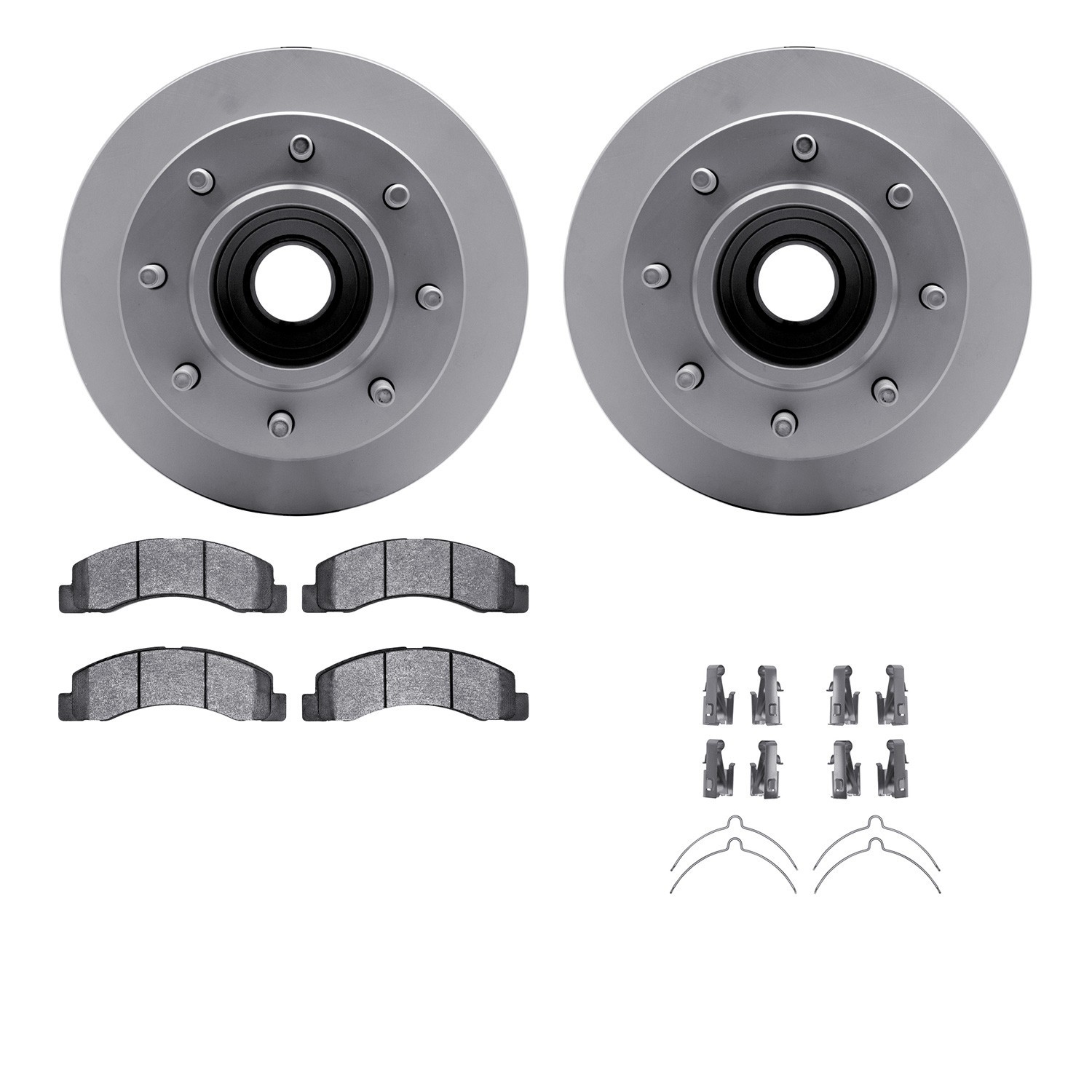 DYN 4512-99138 DFC GEOSPEC Coated Rotors with 5000 Brake Pads - Ceramic and Hardware
