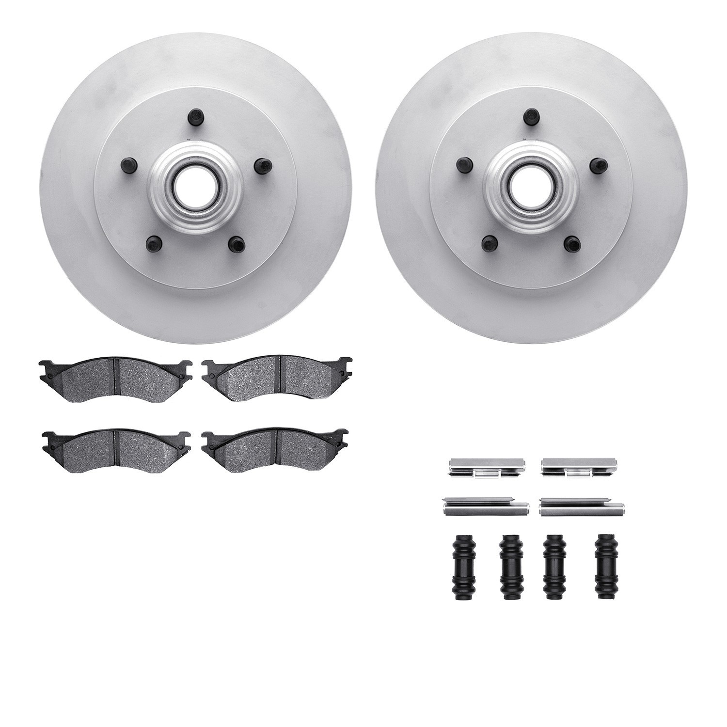 DYN 4512-99145 DFC GEOSPEC Coated Rotors with 5000 Brake Pads - Ceramic and Hardware