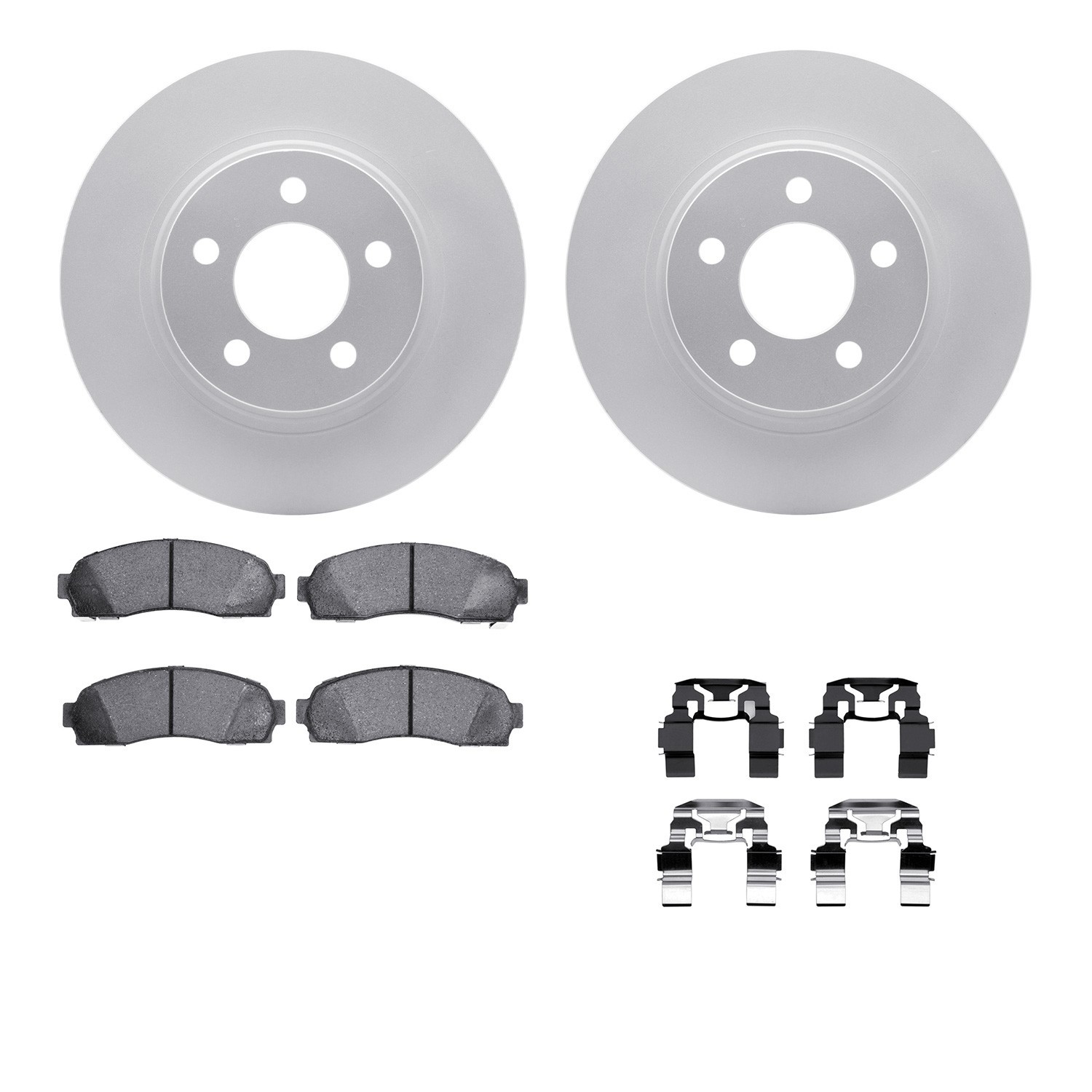 DYN 4512-99147 DFC GEOSPEC Coated Rotors with 5000 Brake Pads - Ceramic and Hardware