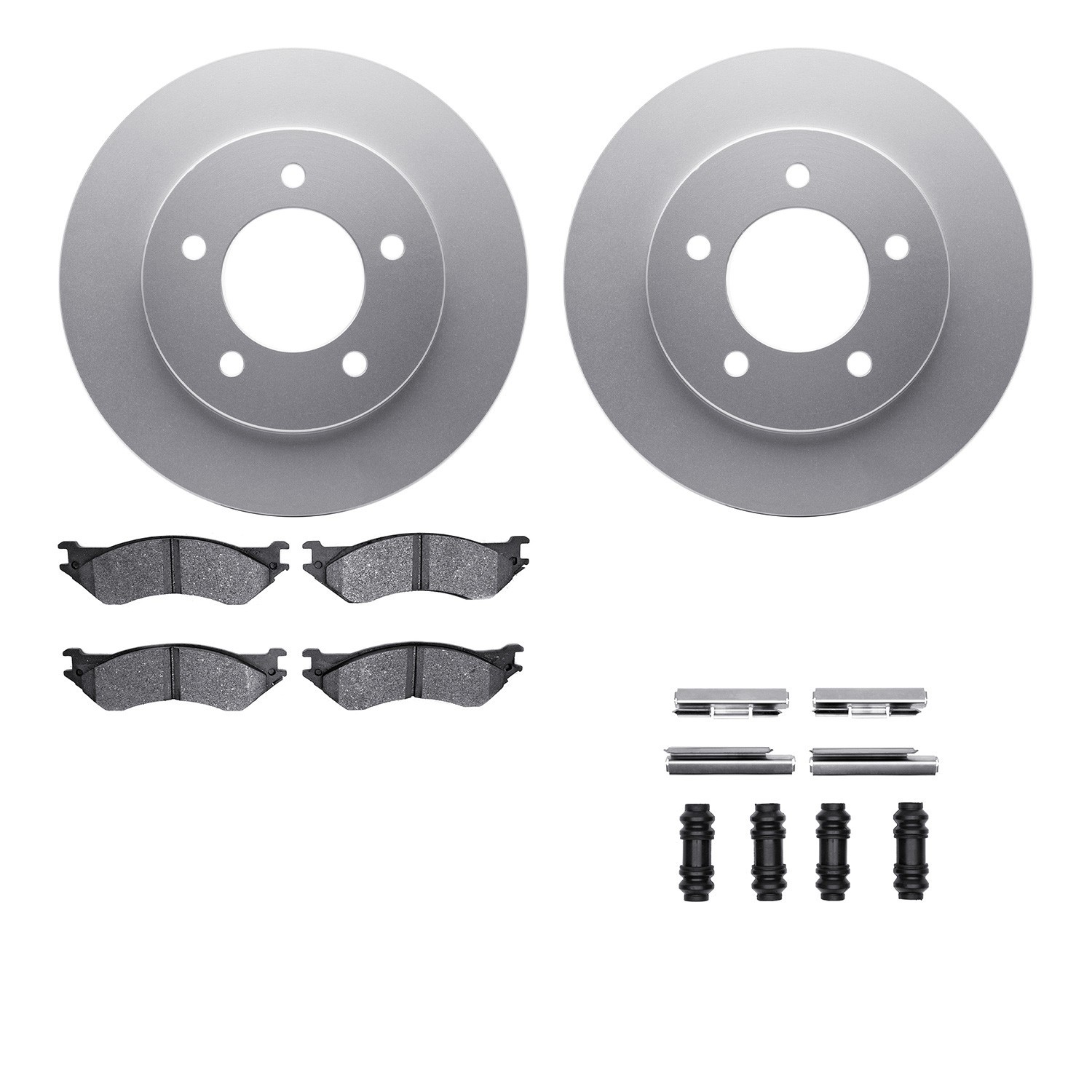 DYN 4512-99155 DFC GEOSPEC Coated Rotors with 5000 Brake Pads - Ceramic and Hardware
