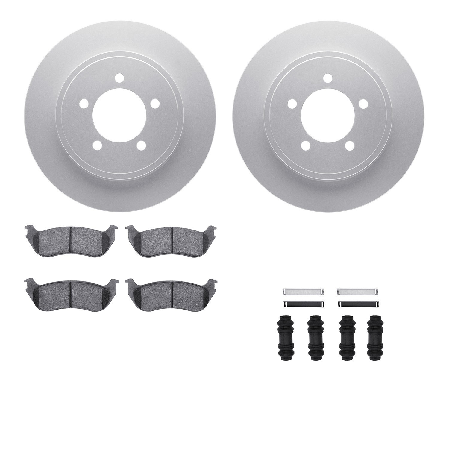 DYN 4512-99158 DFC GEOSPEC Coated Rotors with 5000 Brake Pads - Ceramic and Hardware
