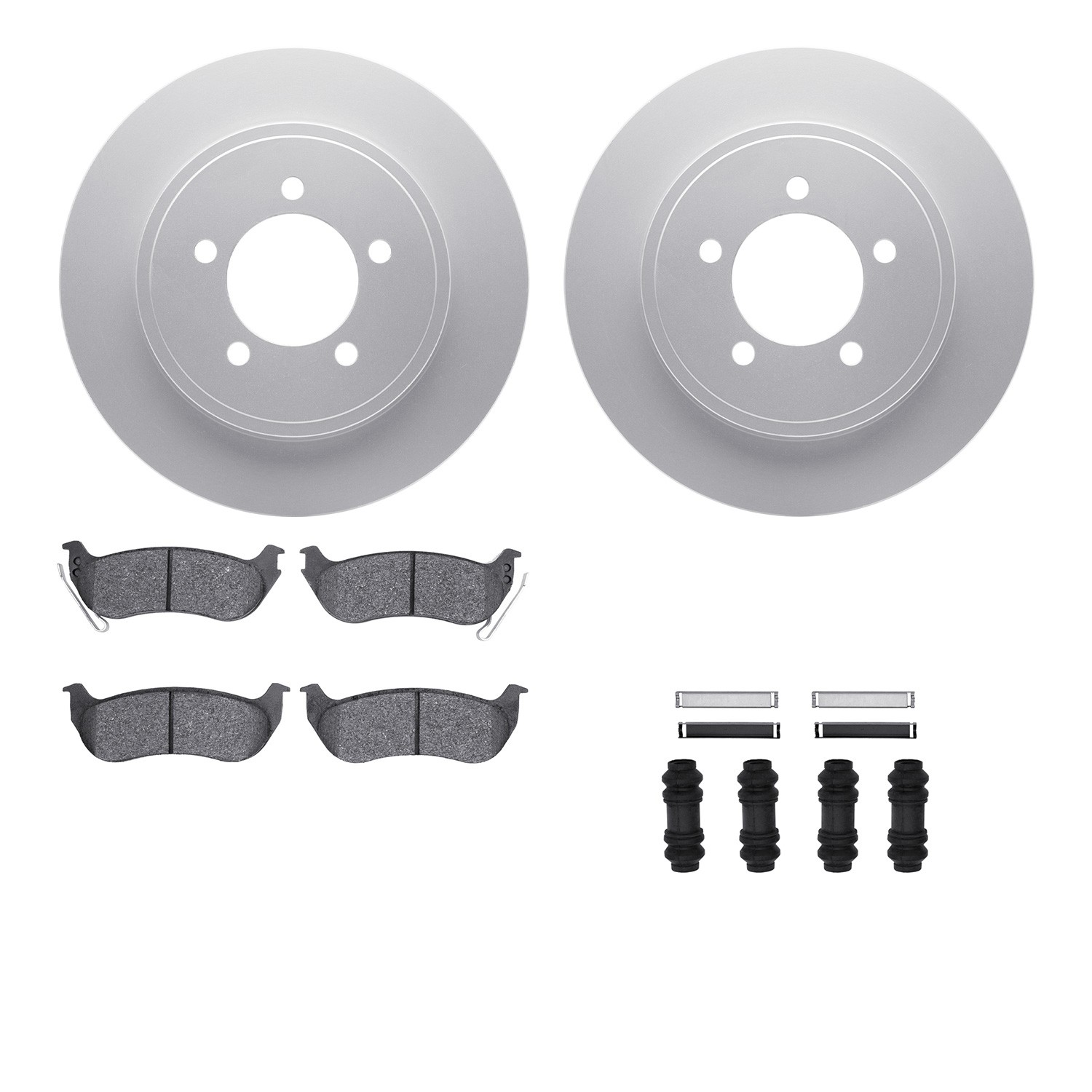 DYN-4512-99159 DFC GEOSPEC Coated Rotors with 5000 Brake Pads - Ceramic and Hardware