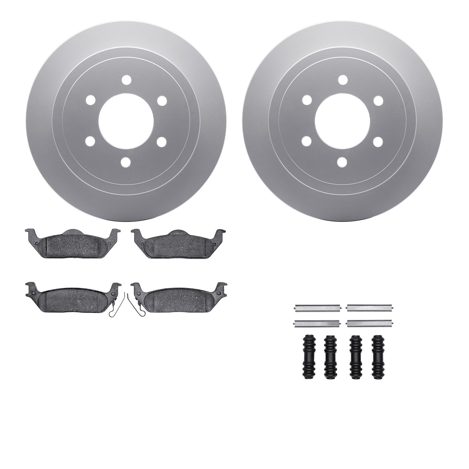 DYN-4512-99170 DFC GEOSPEC Coated Rotors with 5000 Brake Pads - Ceramic and Hardware