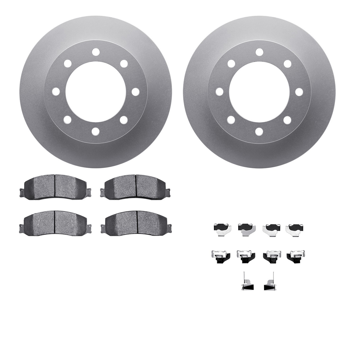DYN-4512-99184 DFC GEOSPEC Coated Rotors with 5000 Brake Pads - Ceramic and Hardware