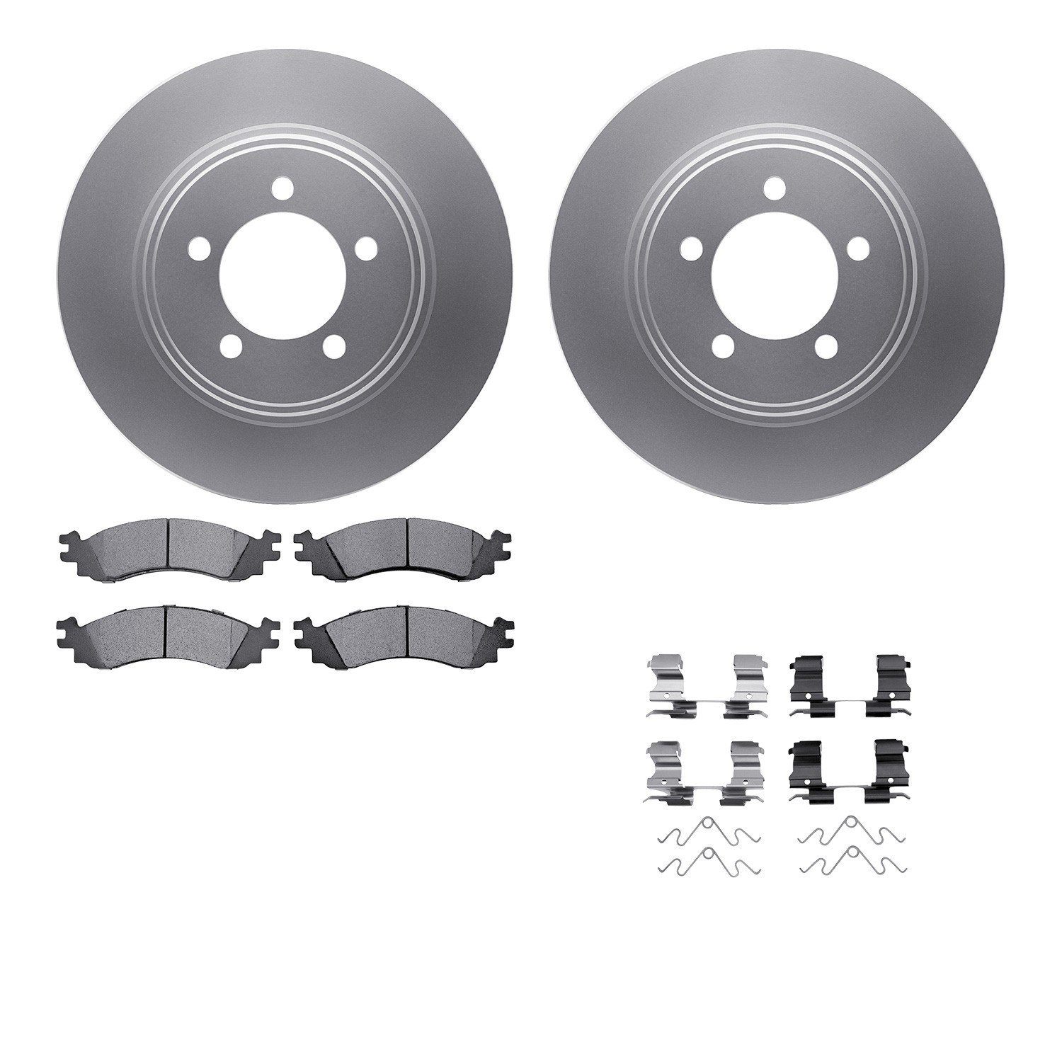 DYN 4512-99193 DFC GEOSPEC Coated Rotors with 5000 Brake Pads - Ceramic and Hardware